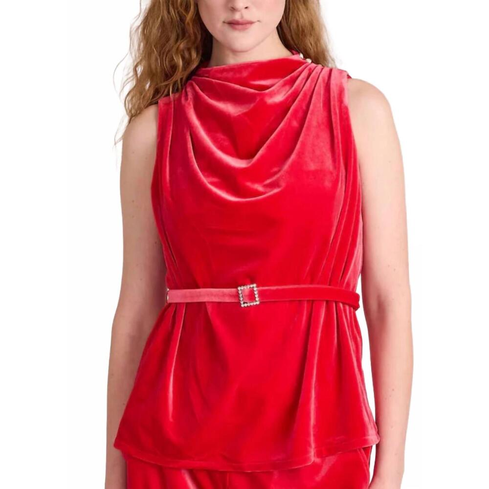 NEW S'EDGE bree top in red velvet